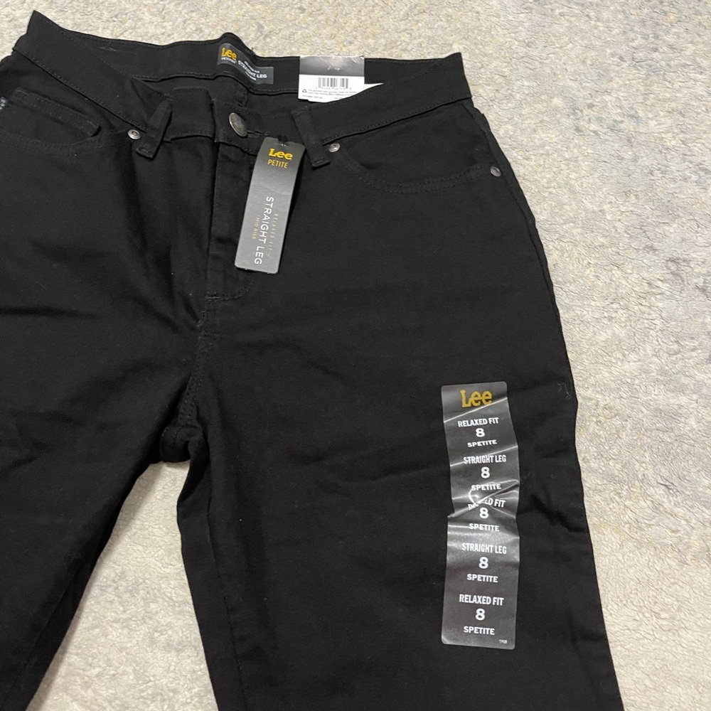 NWT Women’s Size 8 Relaxed Fit Straight Leg Mid Rise Jeans In Black - Picture 6 of 12
